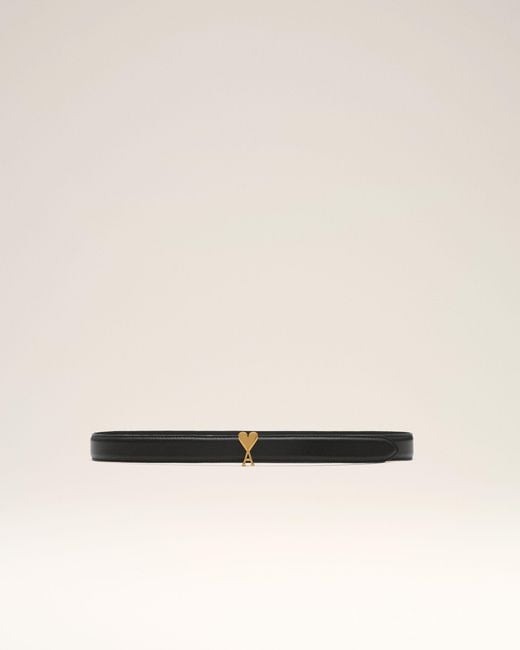 AMI Natural Cowhide Leather Belt 25Mm With Ami De Coeur Buckle