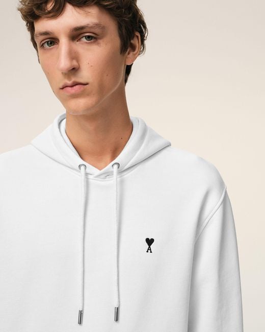 AMI Natural Cotton Hoodie With Ami De Coeur for men