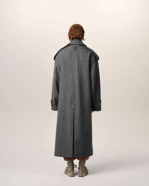 AMI Gray Wool Trench Coat