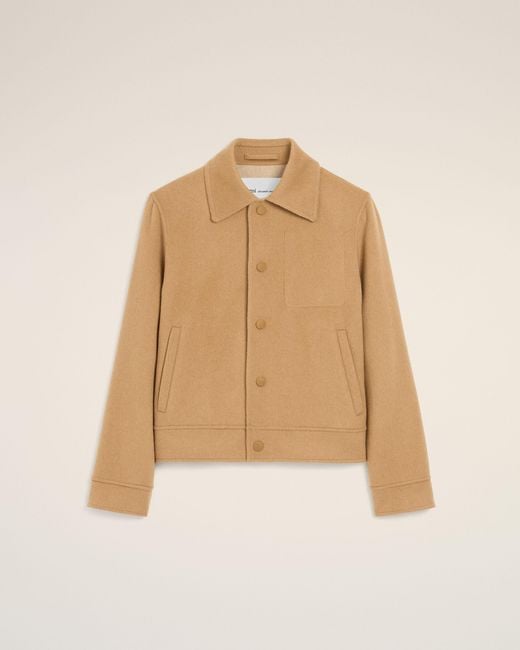AMI Natural Button-Down Wool And Cashmere Jacket
