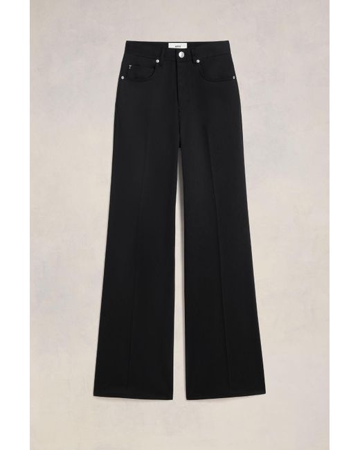 AMI Black Flare Fit Trousers