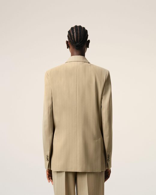 AMI Natural New Wool Single Breasted Boxy Jacket