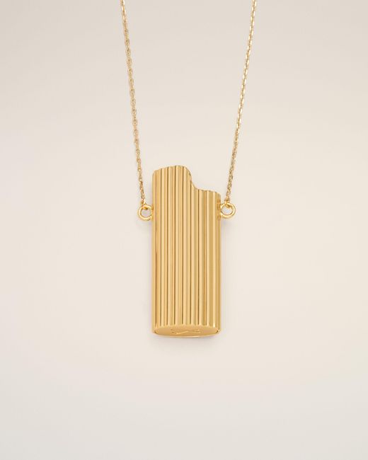 AMI Natural Brass Lighter Holder Necklace