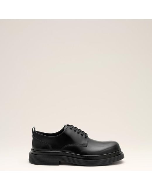 AMI Black Cow Leather Derbies Shoes for men