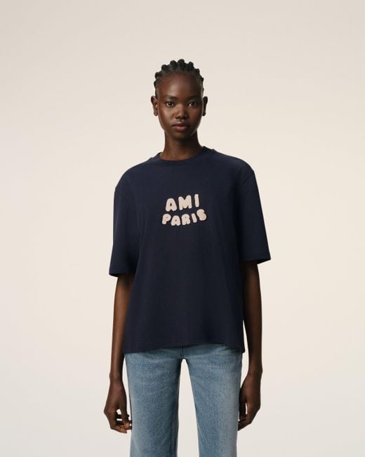 トップス ami Ami Paris Cotton Patch T-Shirt in Blue | Lyst