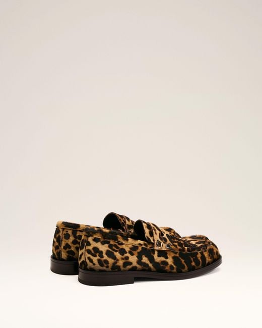 AMI Natural Leopard Print Cowhide Leather Loafers
