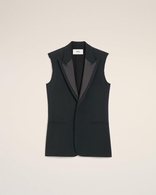 Veste Smoking Noire Sans Manches En Laine AMI en coloris Black