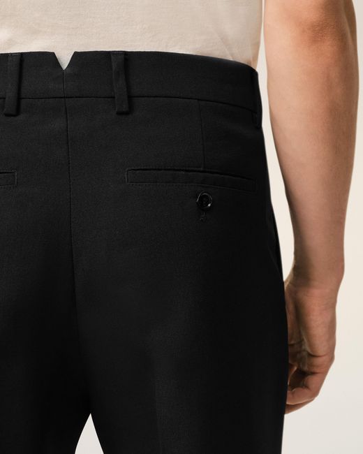 AMI Black Wool Straight Trousers for men