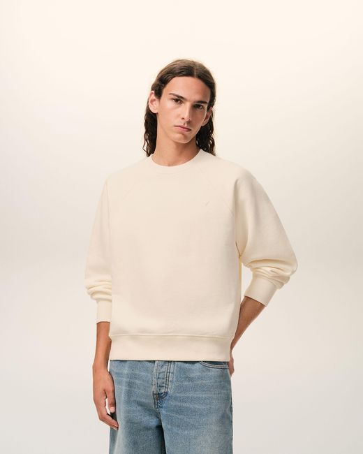 AMI Natural Cotton Embossed Ami De Coeur Sweatshirt