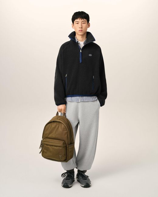 AMI Green Nylon Marcel Backpack