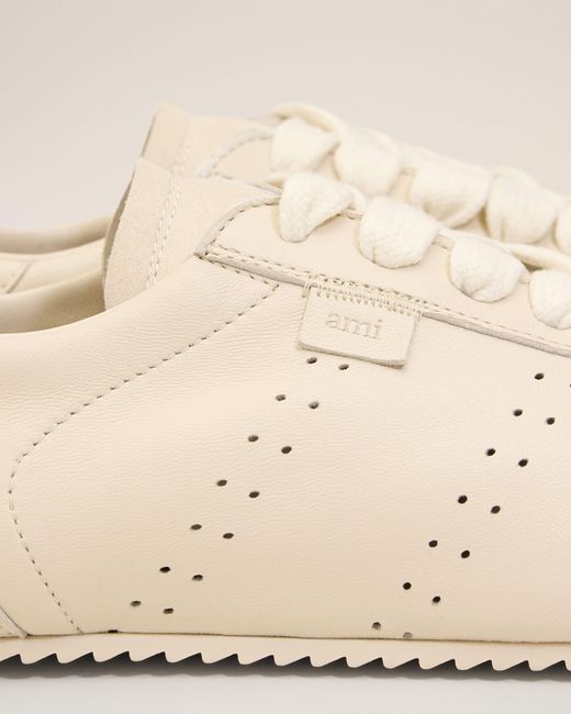 AMI Natural Cow Leather Soft Sneakers
