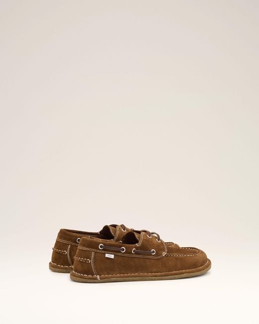 AMI Natural Cow Leather Boat Shoes