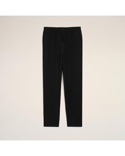 AMI Black Blended Linen Elasticated Waist Trousers for men
