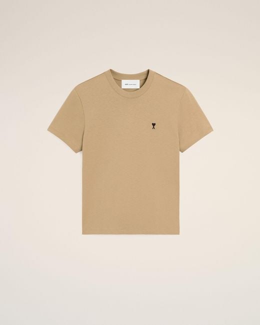 AMI Natural Cotton T-Shirt With Ami De Coeur for men