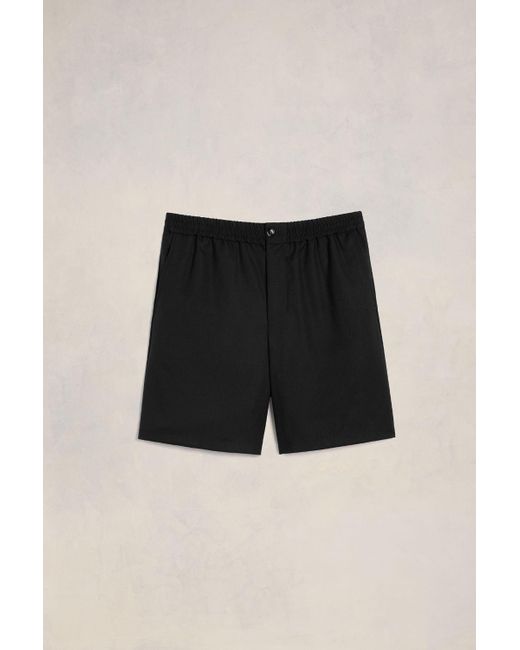AMI Black Elasticated Waist Shorts for men