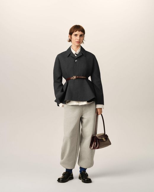 AMI Black Peplum Wool Jacket