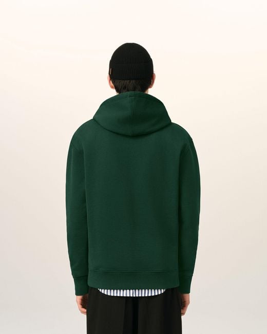 AMI Green Cotton Hoodie With Ami De Coeur for men