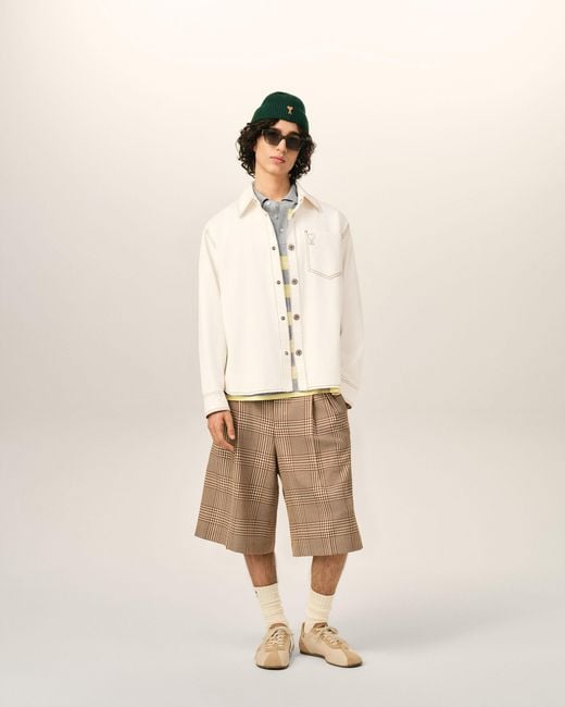 AMI Natural Cotton Ami De Coeur Overshirt for men