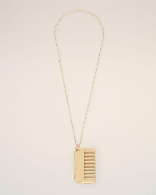 AMI Natural Brass Comb Pendant Necklace