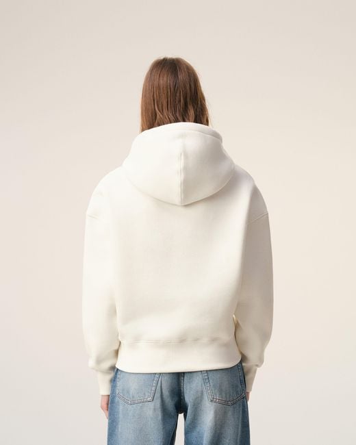 AMI Natural Cotton Embossed Ami De Coeur Hoodie