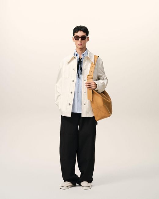 AMI Black New Wool Worker Trousers for men