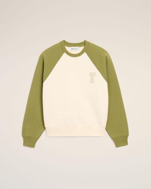 AMI Natural And Cotton Knitted Ami De Coeur Sweatshirt