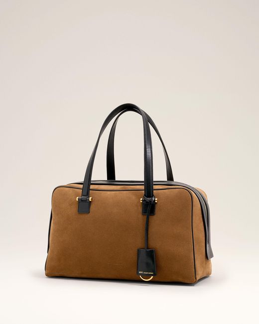 AMI Natural Cow Leather Georges Bowling Bag