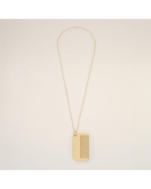 AMI Natural Brass Comb Pendant Necklace
