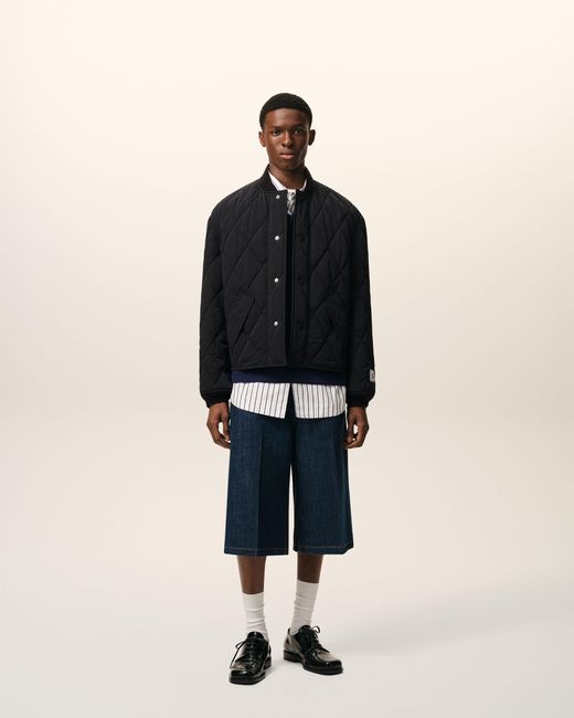 AMI Black Nylon Padded Jacket