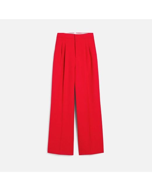 AMI Red Weite Hose Mit Hoher Taille Aus Wolle