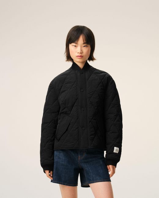 AMI Black Nylon Padded Jacket