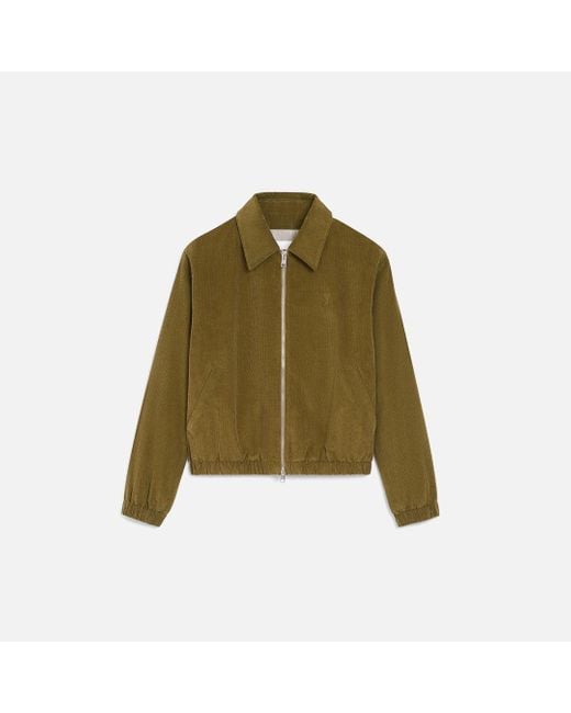AMI Green Cotton Ami De Coeur Padded Zipped Jacket for men