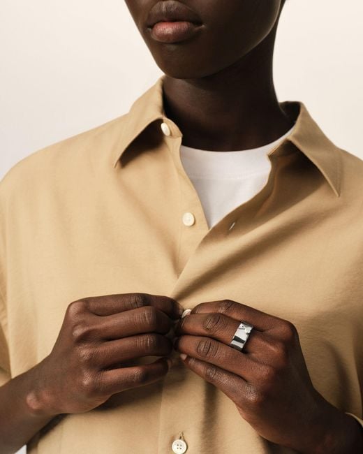 AMI Natural Brass Ring With Hammered Ami De Coeur
