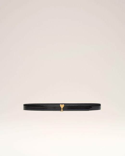 AMI Natural Cow Leather Ami De Coeur Buckle Belt