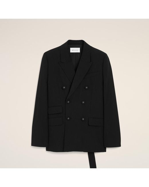AMI Black Double Breasted Wool Blazer