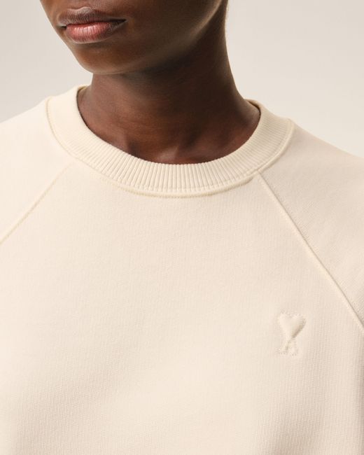AMI Natural Cotton Embossed Ami De Coeur Sweatshirt