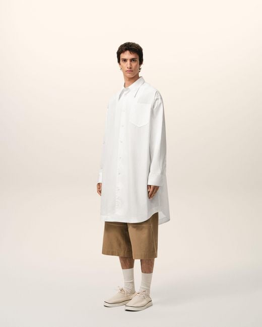 AMI Natural Cotton Ami De Coeur Wide Shirt Dress