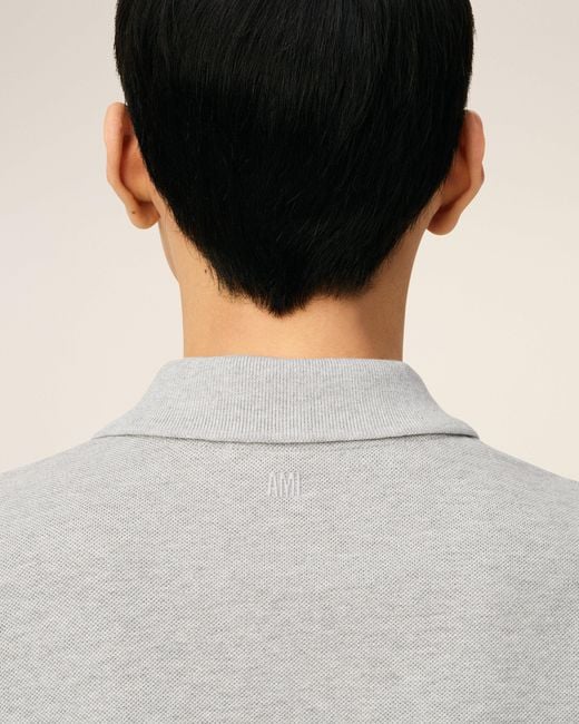 AMI Natural Cotton Polo With Ami De Coeur for men