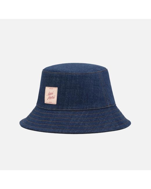 AMI Blue Denim Cotton Heritage Patch Hat