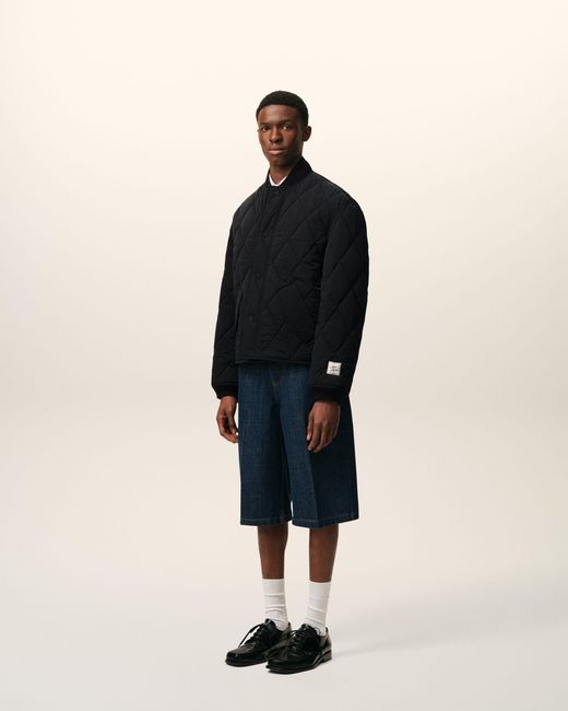 AMI Black Nylon Padded Jacket