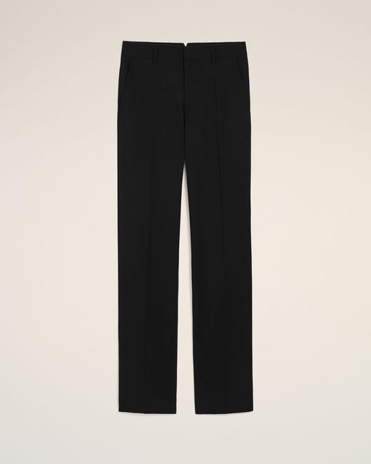 AMI Black Wool Straight Trousers for men