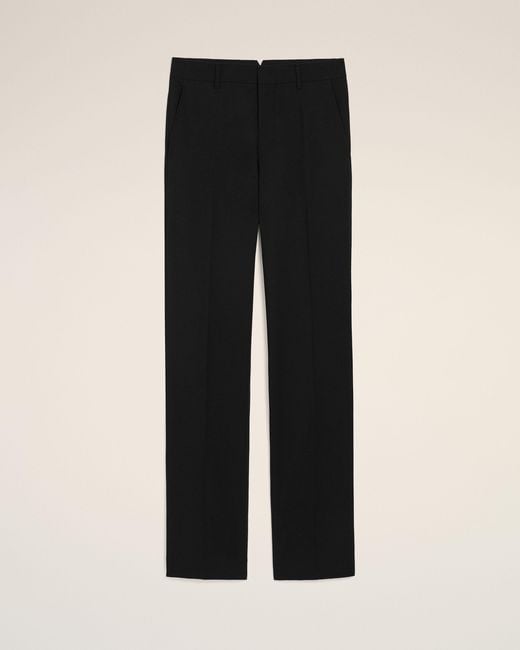 AMI Black Wool Straight Trousers for men