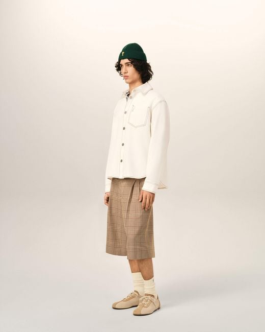 AMI Natural Cotton Ami De Coeur Overshirt for men