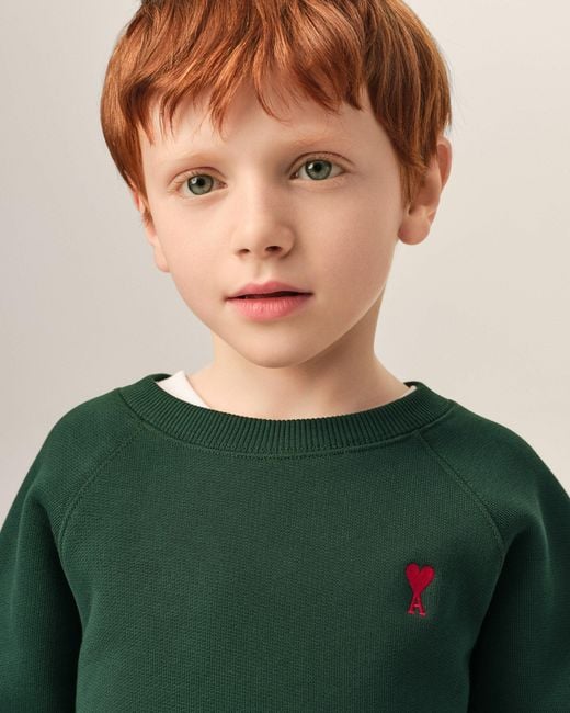 AMI Green Cotton Sweatshirt With Ami De Coeur