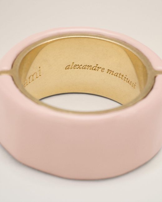 AMI Pink Brass Hammered Lacquered Ring