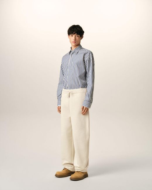 AMI Natural Cotton Track Pants With Heritage Label