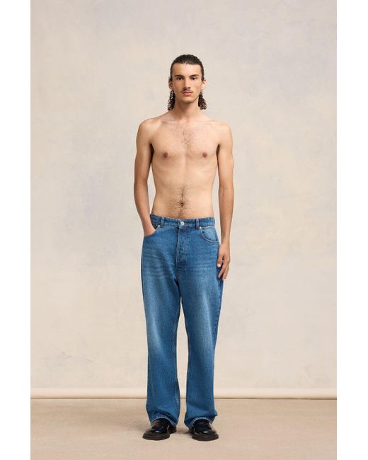 AMI Blue Loose Fit Jeans for men