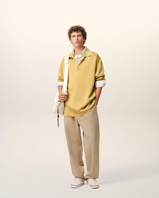 AMI Natural Cotton Elasticated Waist Trousers for men