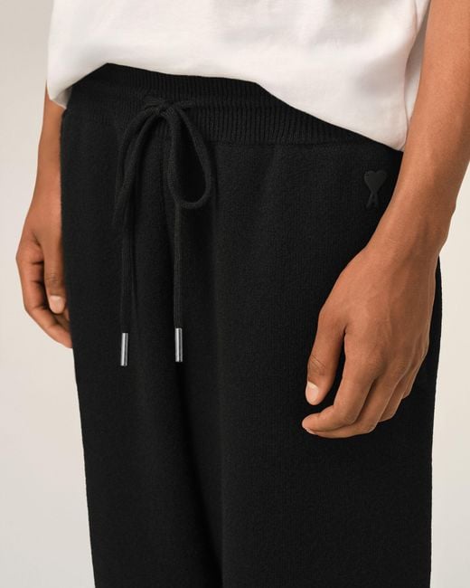 AMI Black Wool Track Pants