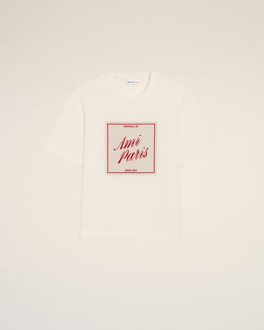 AMI Natural Cotton Heritage Print T-Shirt